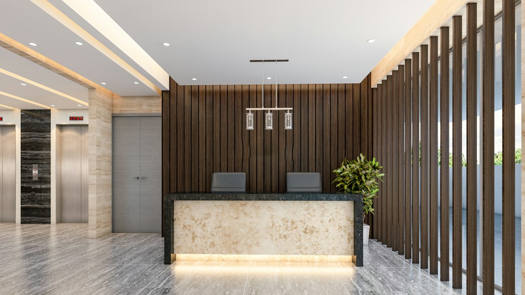 Modern corporate reception environment